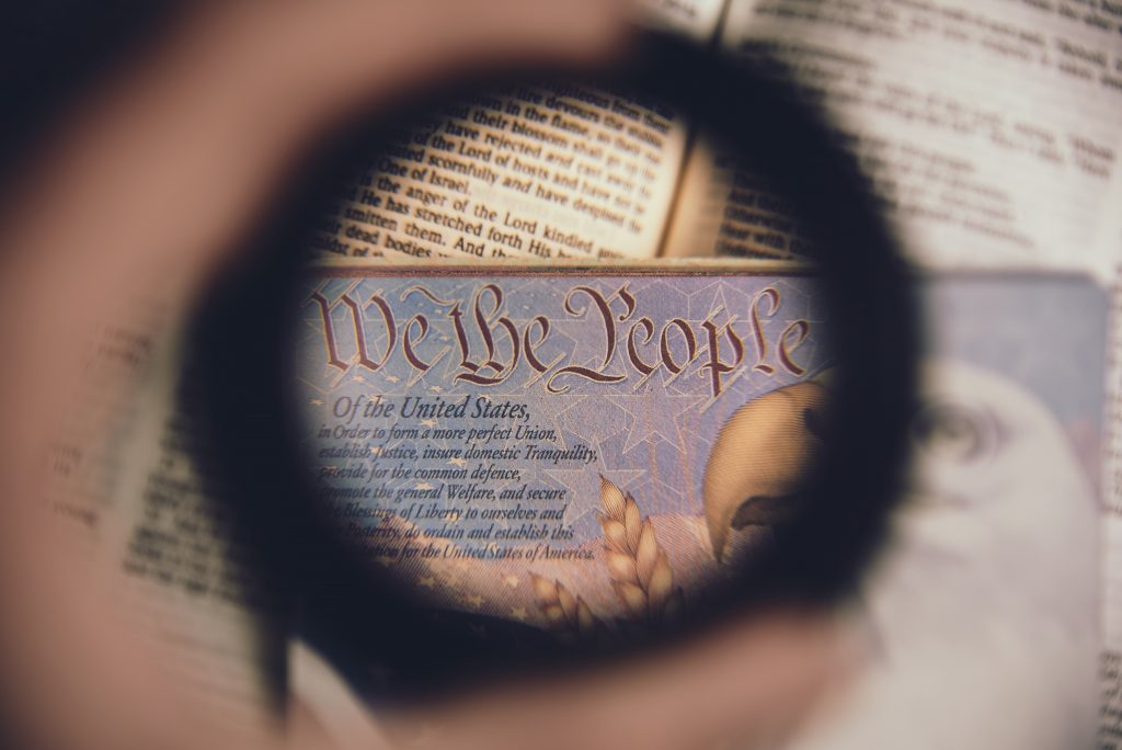 Closeup of the Constitution